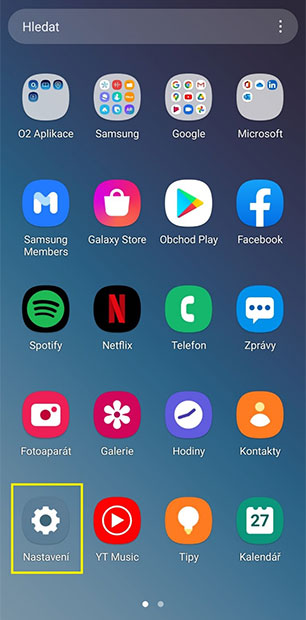 Nastavení telefonu