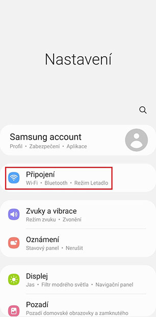 Nastavení připojení