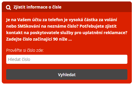 zjistit informace o čísle