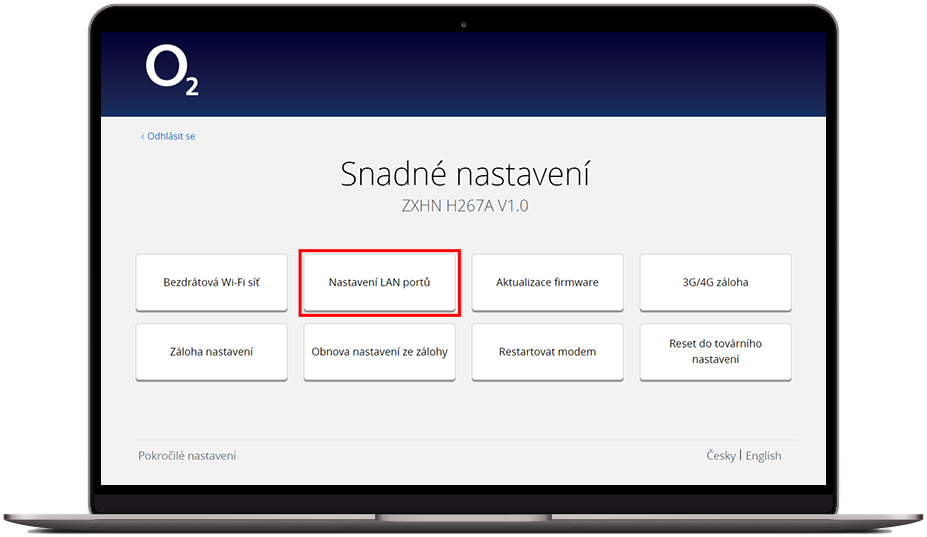 Nastavení LAN portů