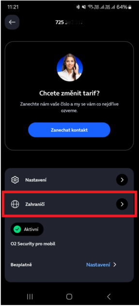 Moje O2 sekce Zahraničí