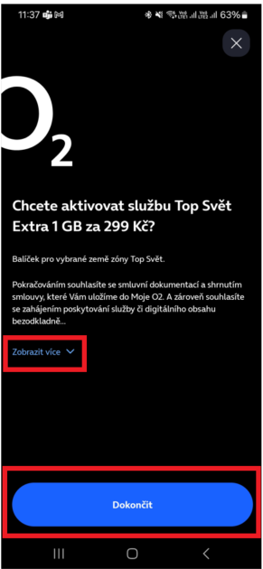 Dokončení objednávky